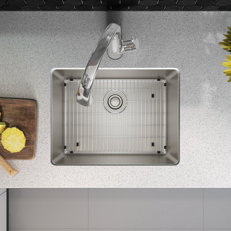 Lustertone Iconix® 18 Gauge Stainless Steel 23-1/2" x 18-1/4" x 9" Single Bowl Undermount Sink Kit with Filtered Faucet