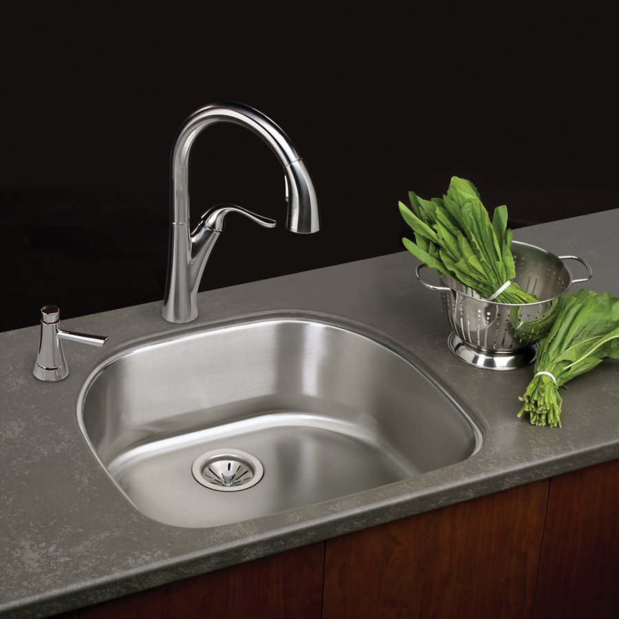 Lustertone® Classic Stainless Steel, 23-5/8" x 21-1/4" x 7-1/2" Single Bowl Undermount Sink
