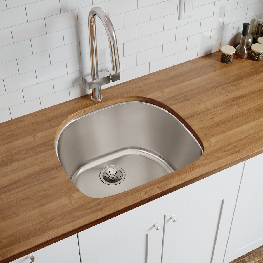 Lustertone® Classic Stainless Steel 23-5/8" x 21-1/4" x 10" Single Bowl Undermount Sink