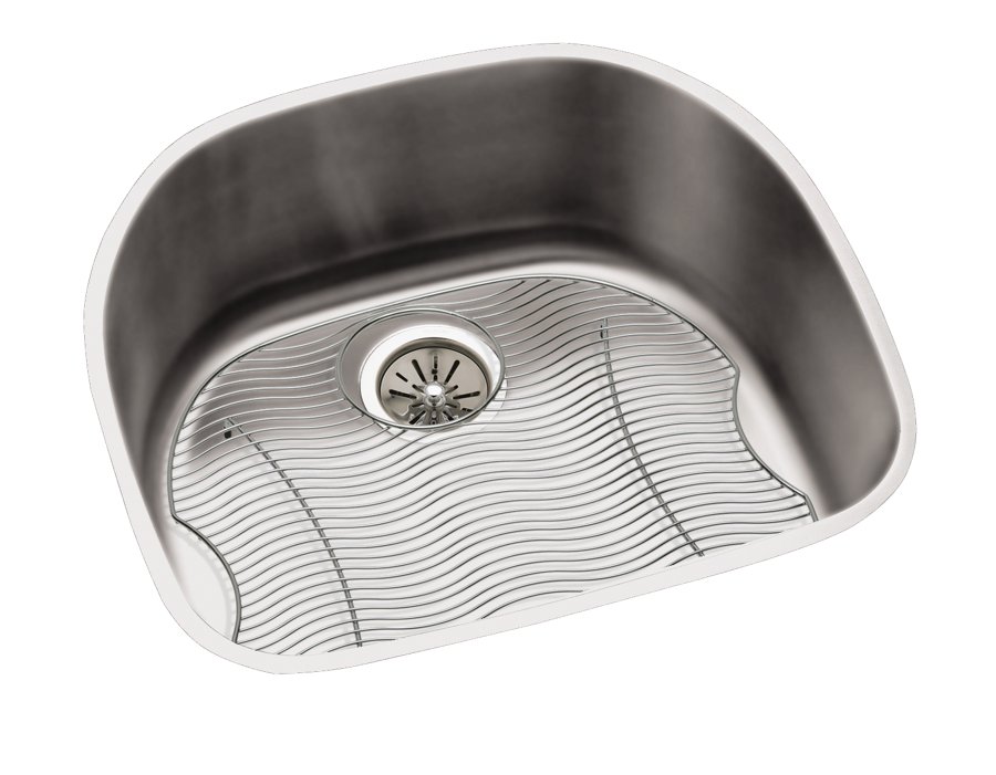 Lustertone® Classic Stainless Steel 23-5/8" x 21-1/4" x 10" Single Bowl Undermount Sink Kit
