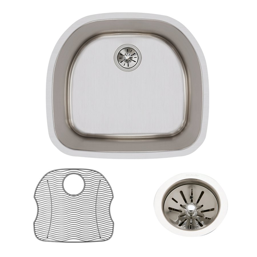 Lustertone® Classic Stainless Steel 23-5/8" x 21-1/4" x 10" Single Bowl Undermount Sink Kit