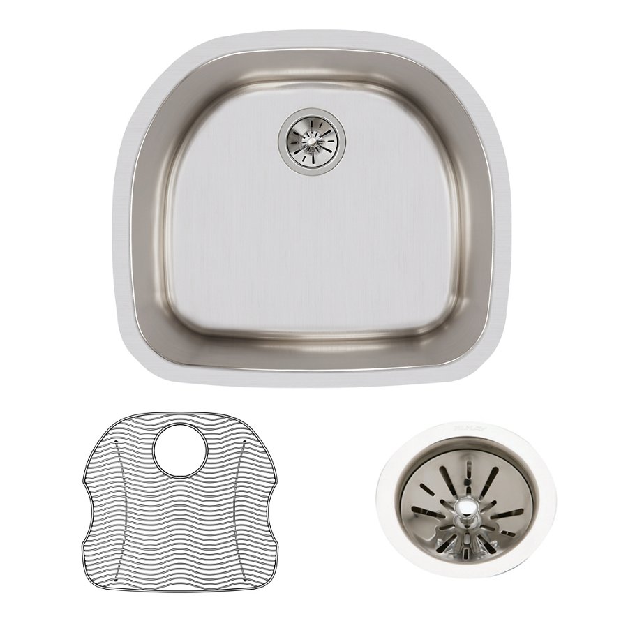 Lustertone® Classic Stainless Steel 23-5/8" x 21-1/4" x 7-1/2" Single Bowl Undermount Sink Kit