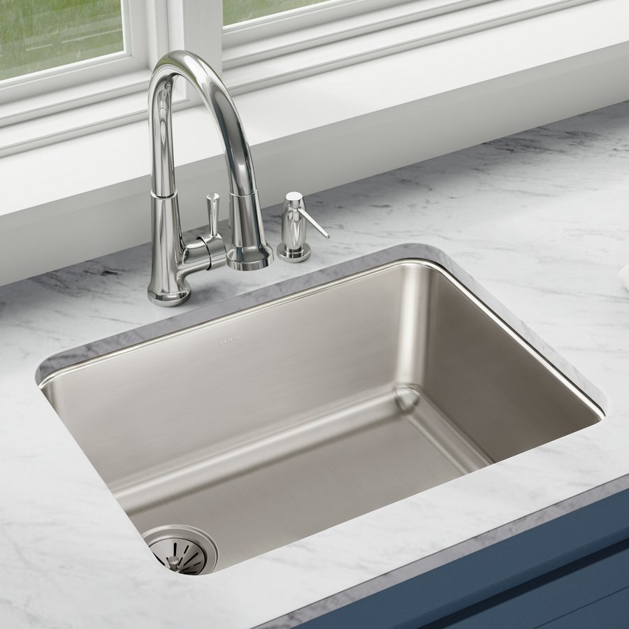 Lustertone® Classic Stainless Steel 25-1/2" x 19-1/4" x 10" Single Bowl Undermount Sink with Left Drain