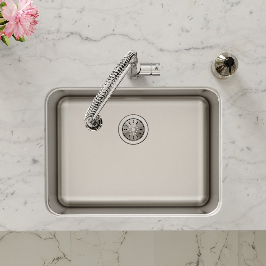 Lustertone® Classic Stainless Steel 25-1/2" x 19-1/4" x 12" Single Bowl Undermount Sink