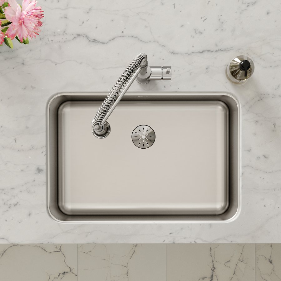 Lustertone® Classic Stainless Steel 26-1/2" x 18-1/2" x 10" Single Bowl Undermount Sink with Perfect Drain®