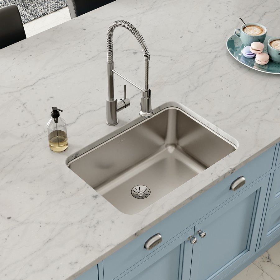 Lustertone® Classic Stainless Steel 26-1/2" x 18-1/2" x 10" Single Bowl Undermount Sink with Perfect Drain®