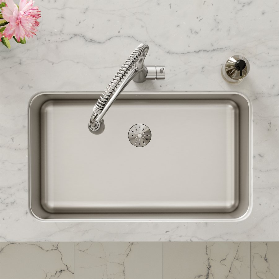 Lustertone® Classic Stainless Steel 30-1/2" x 18-1/2" x 10" Single Bowl Undermount Sink with Perfect Drain®