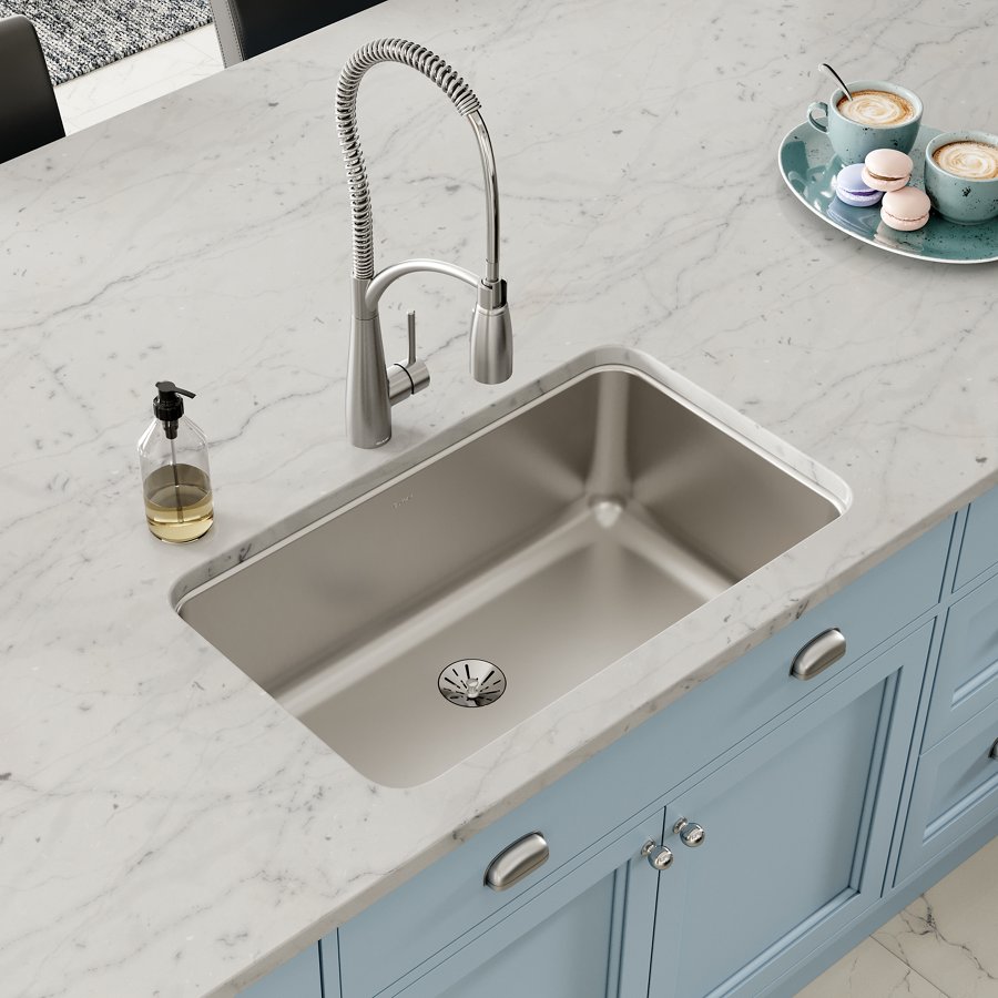 Lustertone® Classic Stainless Steel 30-1/2" x 18-1/2" x 10" Single Bowl Undermount Sink with Perfect Drain®