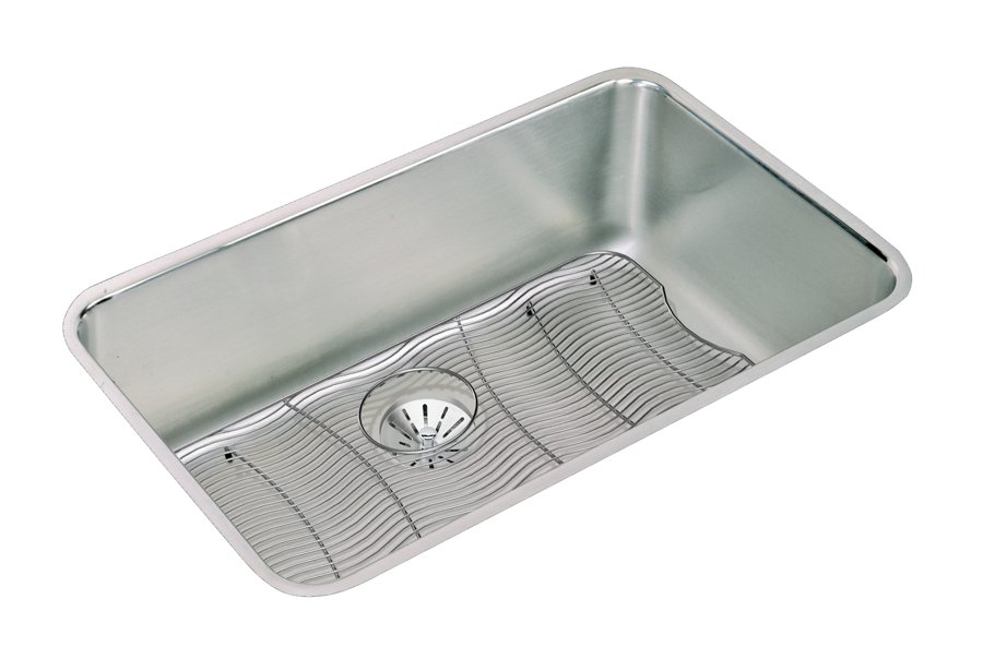 Lustertone® Classic Stainless Steel 30-1/2" x 18-1/2" x 10" Single Bowl Undermount Sink Kit with Perfect Drain®
