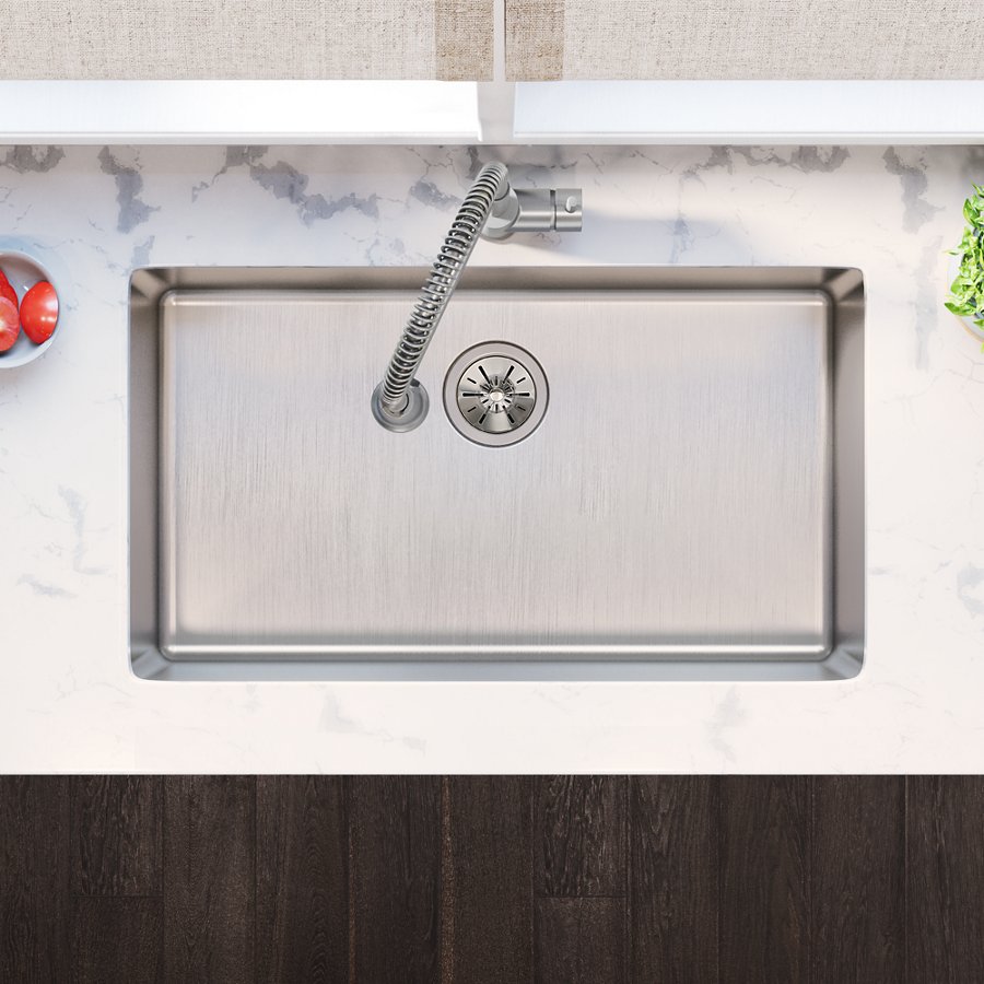Lustertone Iconix® 18 Gauge Stainless Steel 32-1/2 x 19-1/2" x 9" Single Bowl Undermount Sink