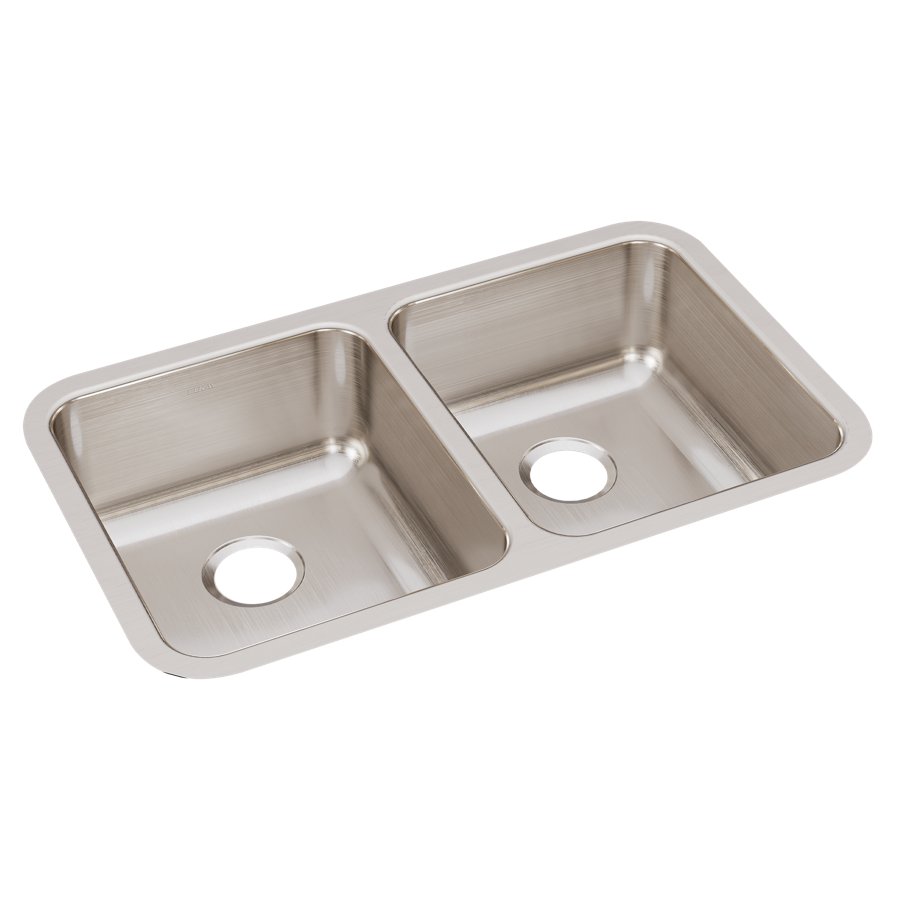 Lustertone® Classic Stainless Steel, 30-3/4" x 18-1/2" x 7-7/8" Equal Double Bowl Undermount Sink