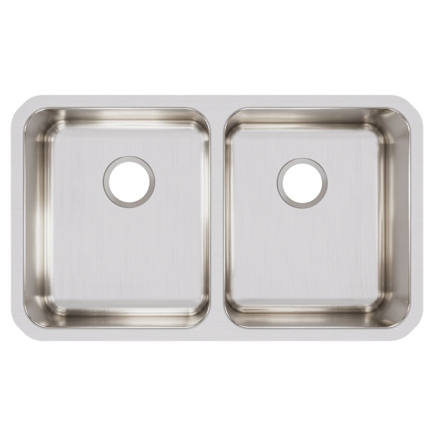 Lustertone® Classic Stainless Steel, 30-3/4" x 18-1/2" x 7-7/8" Equal Double Bowl Undermount Sink