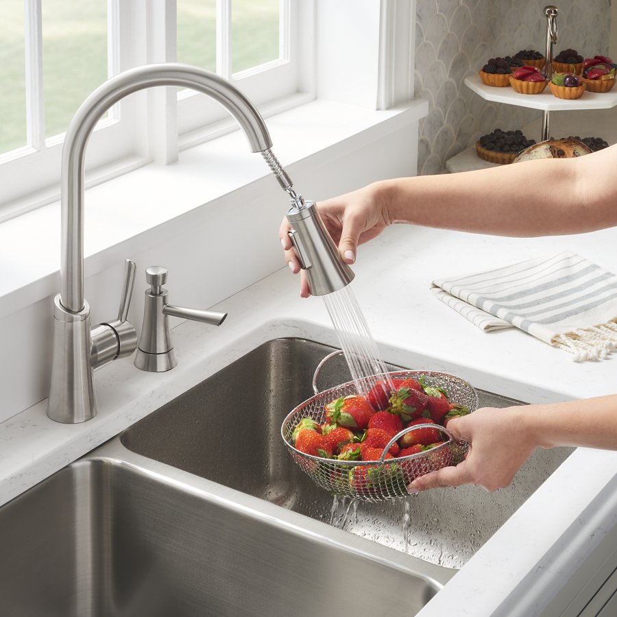 Lustertone® Classic Stainless Steel 30-3/4" x 18-1/2" x 10" Double Bowl Undermount Sink with Perfect Drain®