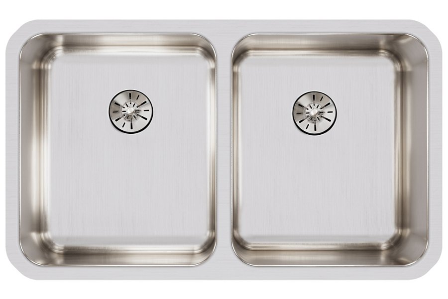 Lustertone® Classic Stainless Steel, 30-3/4" x 18-1/2" x 7-7/8" Double Bowl Undermount Sink w/ Perfect Drain®