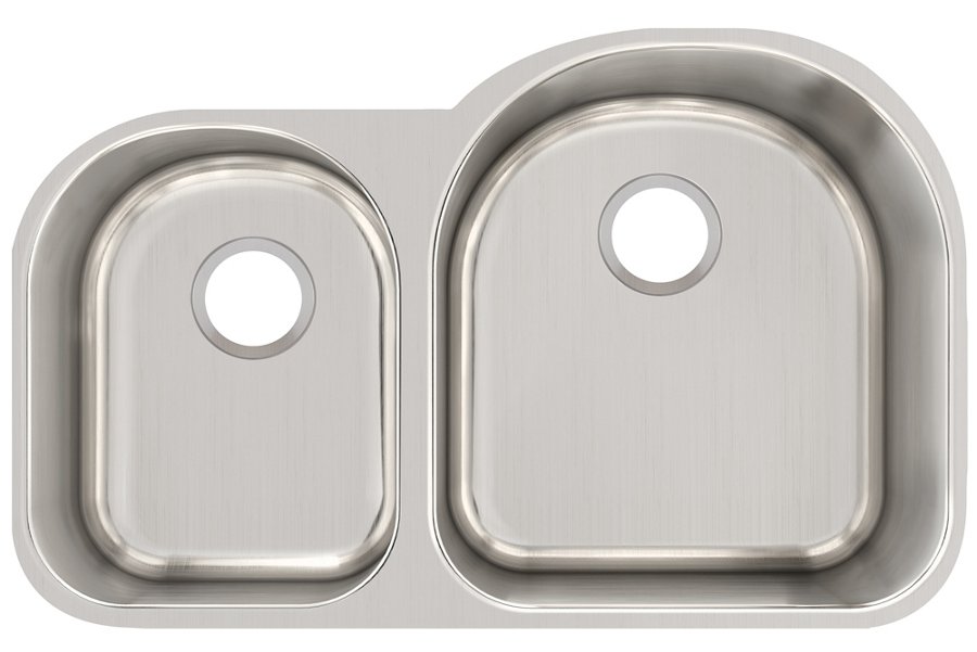 Lustertone® Classic Stainless Steel 31-1/4" x 20" x 10" Offset 40/60 Double Bowl Undermount Sink
