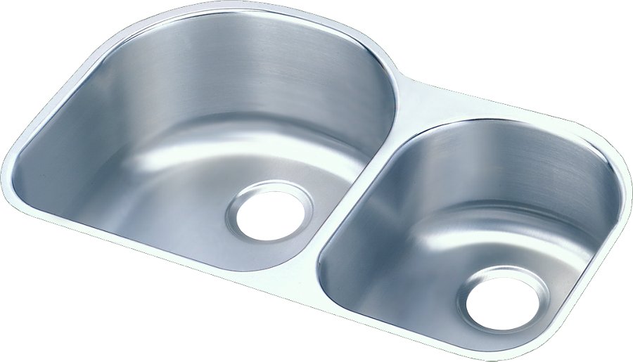 Lustertone® Classic Stainless Steel 31-1/4" x 20" x 10" Offset 60/40 Double Bowl Undermount Sink Kit