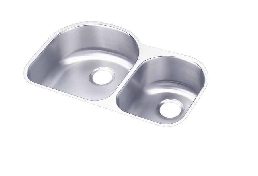 Lustertone® Classic Stainless Steel 31-1/4" x 20" x 7-1/2" Offset 60/40 Double Bowl Undermount Sink Kit