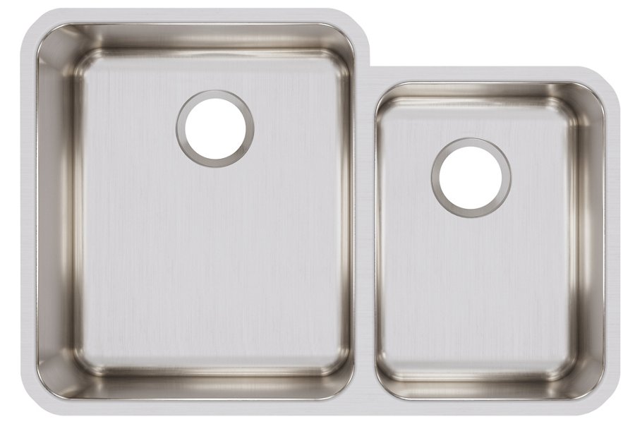 Lustertone® Classic Stainless Steel 30-3/4" x 21" x 9-7/8" Offset 60/40 Double Bowl Undermount Sink