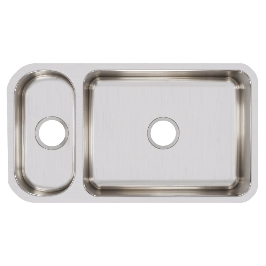 Lustertone® Classic Stainless Steel, 32-1/4" x 18-1/4" x 7-3/4" 30/70 Double Bowl Undermount Sink