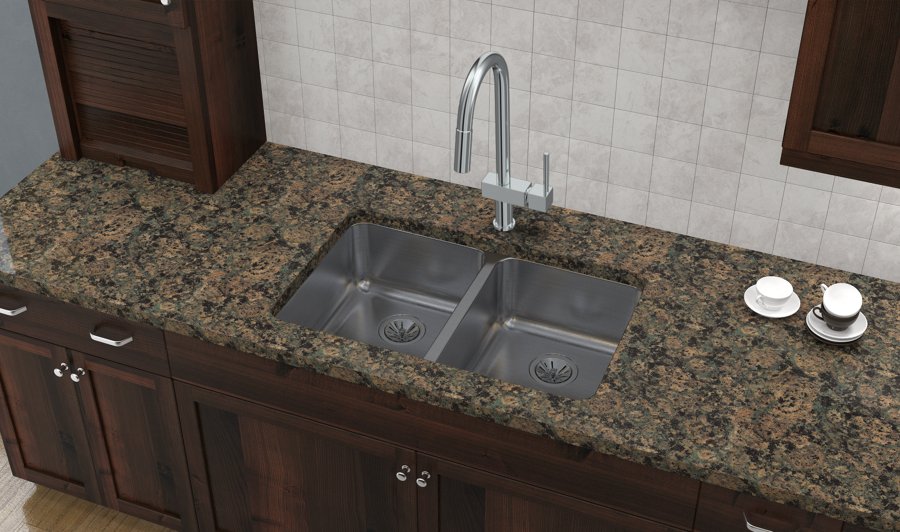 Lustertone® Classic Stainless Steel 31-1/4" x 20" x 7-7/8" Equal Double Bowl Undermount Sink