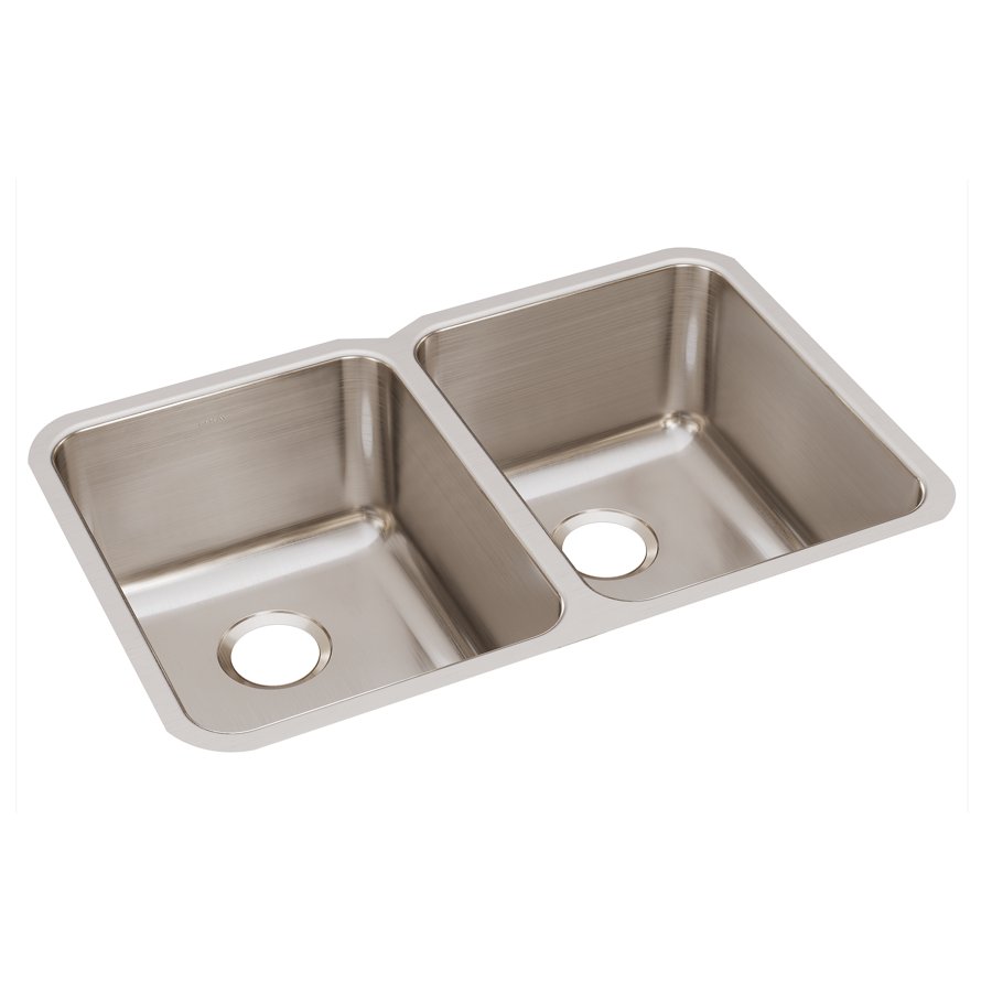 Lustertone® Classic Stainless Steel 31-1/4" x 20" x 9-7/8" Equal Double Bowl Undermount Sink
