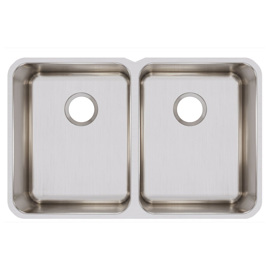 Lustertone® Classic Stainless Steel 31-1/4" x 20" x 9-7/8" Equal Double Bowl Undermount Sink