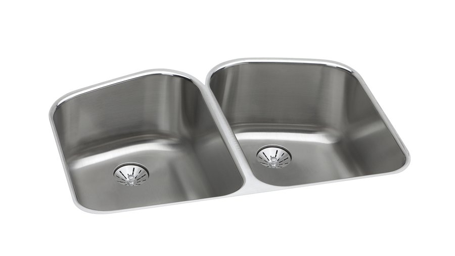 Lustertone® Classic Stainless Steel 32-3/4" x 20-13/16" x 9" Double Bowl Undermount Sink w/Perfect Drain®