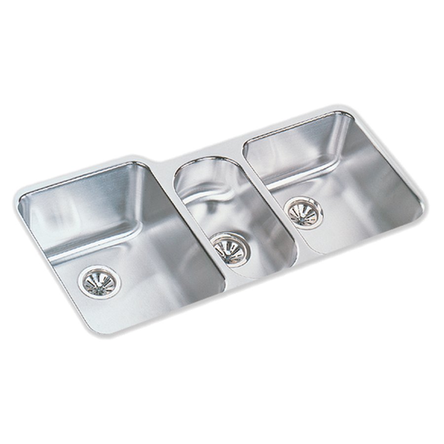 Lustertone® Classic Stainless Steel 40" x 20-1/2" x 9-7/8" Triple Bowl Undermount Sink Kit