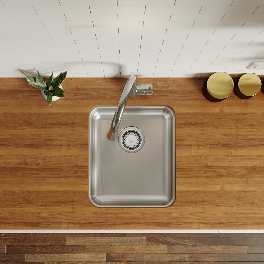 Lustertone® Classic Stainless Steel 16" x 18-1/2" x 5-3/8" Single Bowl Undermount ADA Sink