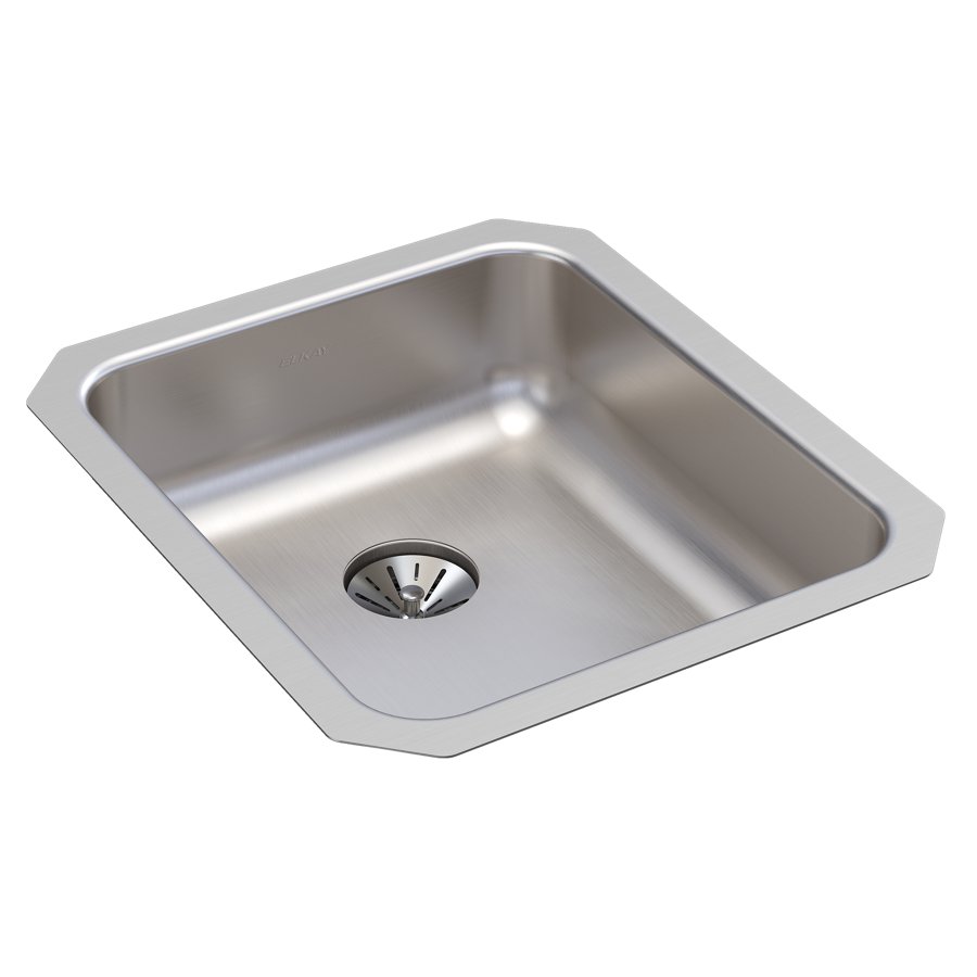 Lustertone® Classic Stainless Steel 16" x 18-1/2" x 5-3/8" Single Bowl Undermount ADA Sink with Perfect Drain®