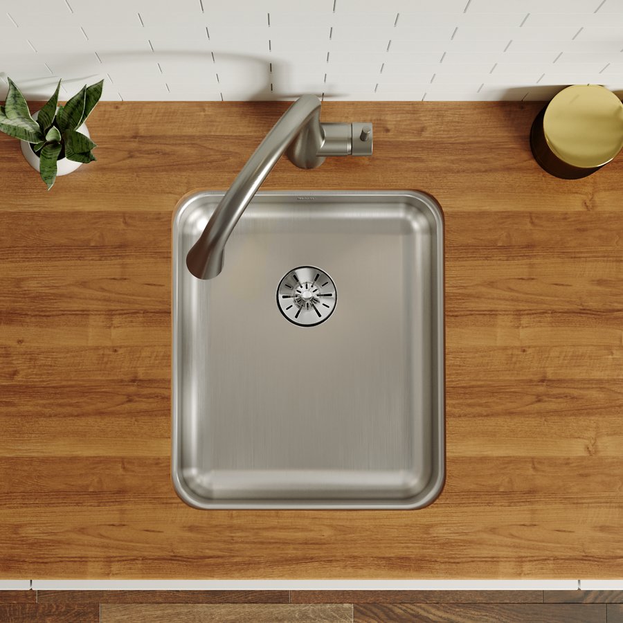 Lustertone® Classic Stainless Steel 16" x 18-1/2" x 5-3/8" Single Bowl Undermount ADA Sink with Perfect Drain®