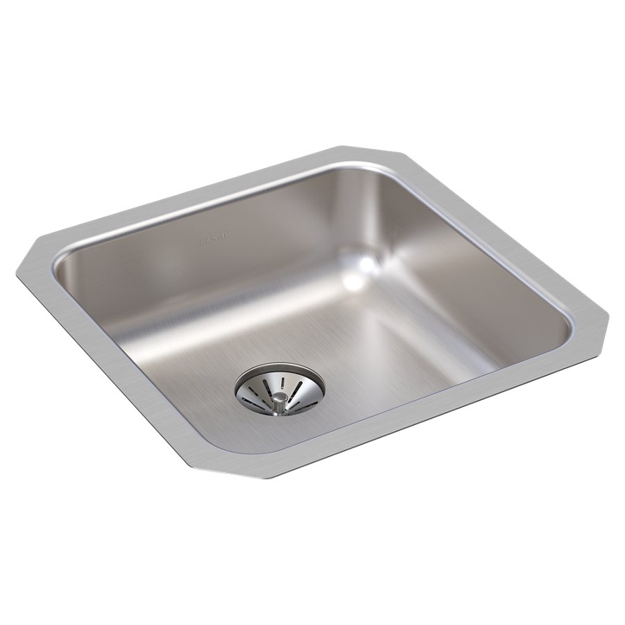 Lustertone® Classic Stainless Steel 16-1/2" x 16-1/2" x 5-3/8" Single Bowl Undermount ADA Sink w/Perfect Drain®