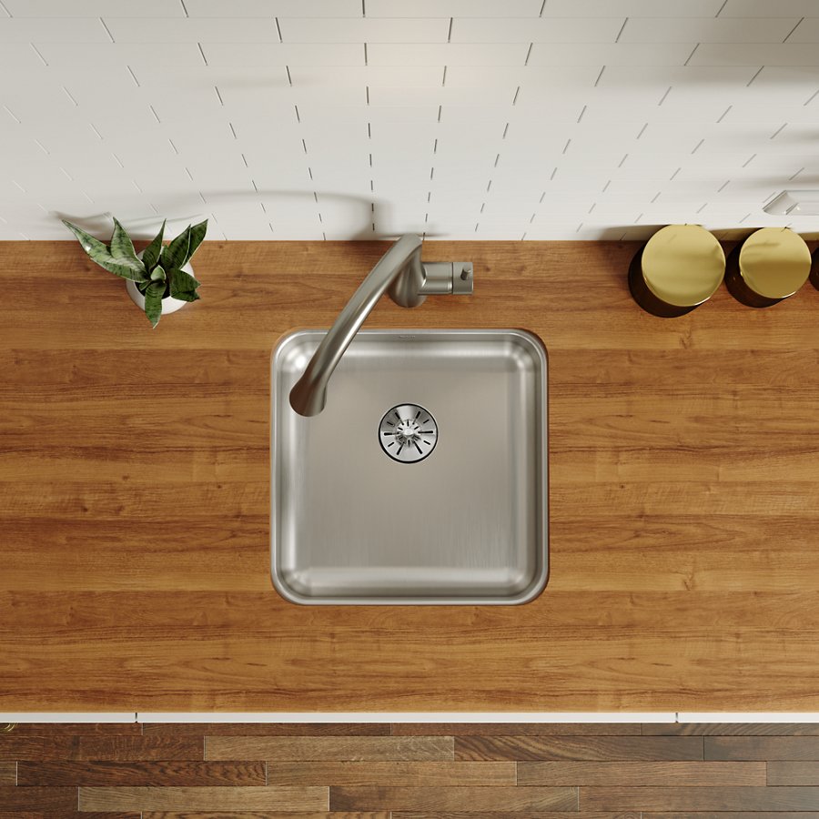 Lustertone® Classic Stainless Steel 16-1/2" x 16-1/2" x 5-3/8" Single Bowl Undermount ADA Sink w/Perfect Drain®