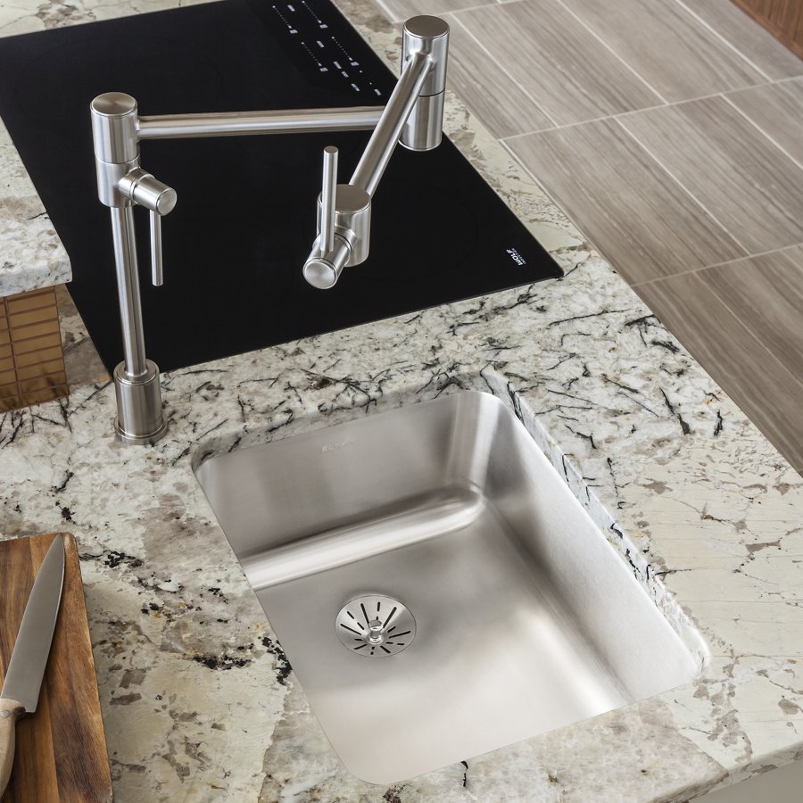 Lustertone® Classic Stainless Steel 16-1/2" x 20-1/2" x 5-3/8" Single Bowl Undermount ADA Sink w/Perfect Drain®