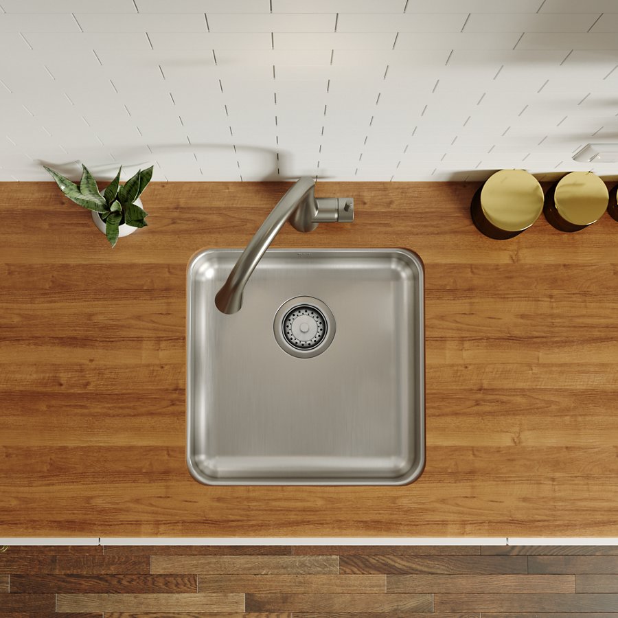 Lustertone® Classic Stainless Steel 18-1/2" x 18-1/2" x 5-3/8" Single Bowl Undermount ADA Sink