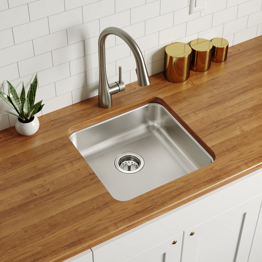 Lustertone® Classic Stainless Steel 18-1/2" x 18-1/2" x 5-3/8" Single Bowl Undermount ADA Sink