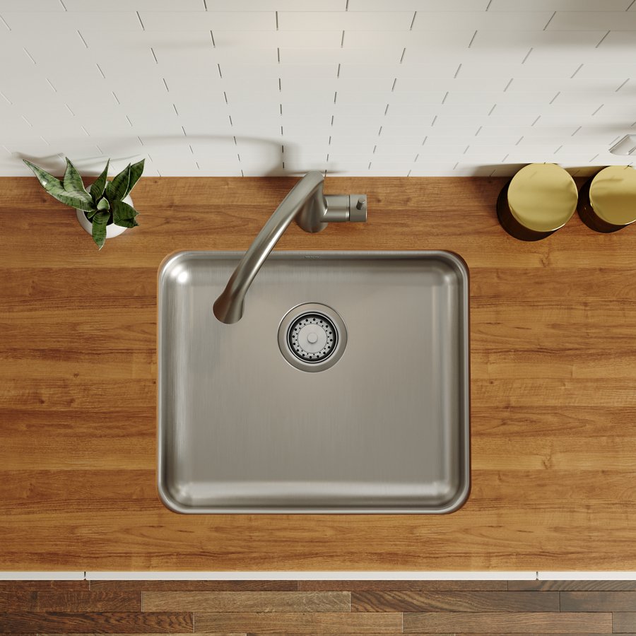 Lustertone® Classic Stainless Steel 21-1/2" x 18-1/2" x 4-3/8" Single Bowl Undermount ADA Sink