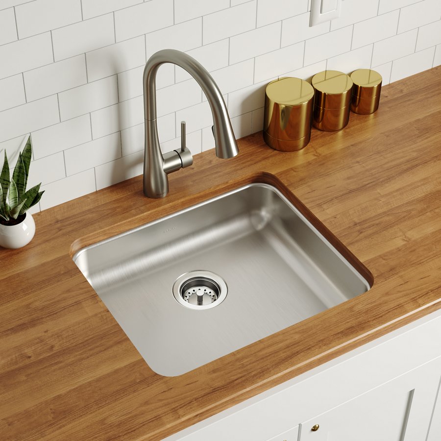 Lustertone® Classic Stainless Steel 21-1/2" x 18-1/2" x 4-3/8" Single Bowl Undermount ADA Sink