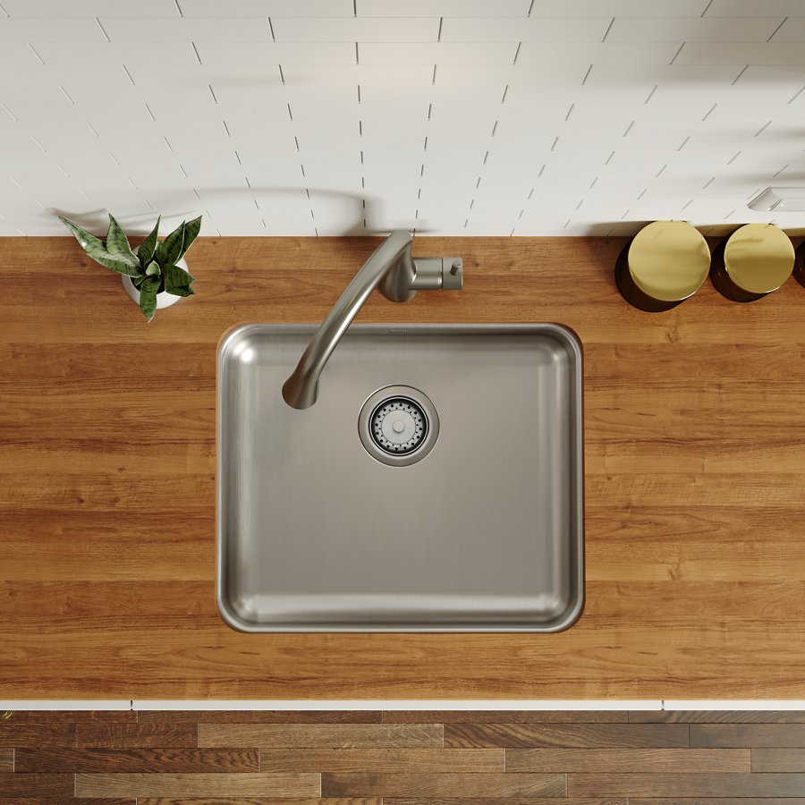 Lustertone® Classic Stainless Steel, 21-1/2" x 18-1/2" x 4-7/8" Single Bowl Undermount ADA Sink