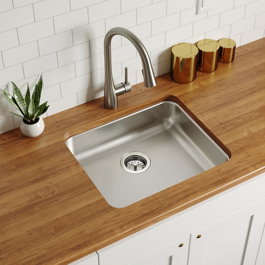 Lustertone® Classic Stainless Steel, 21-1/2" x 18-1/2" x 4-7/8" Single Bowl Undermount ADA Sink