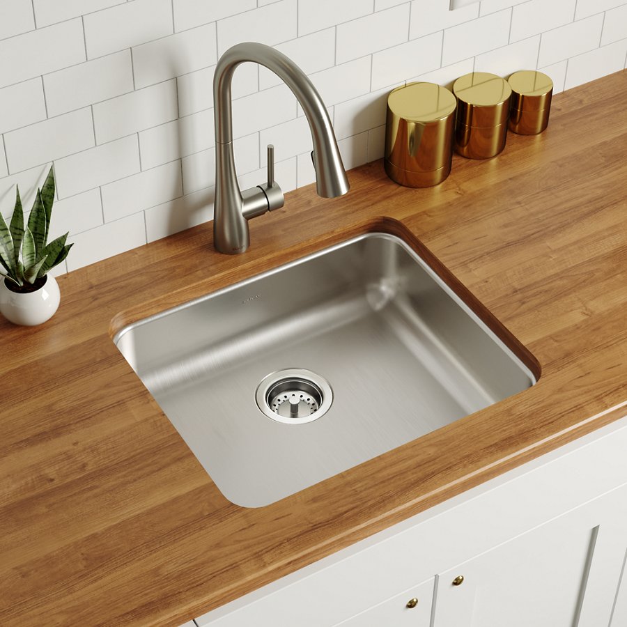 Lustertone® Classic Stainless Steel, 21-1/2" x 18-1/2" x 5-3/8" Single Bowl Undermount ADA Sink