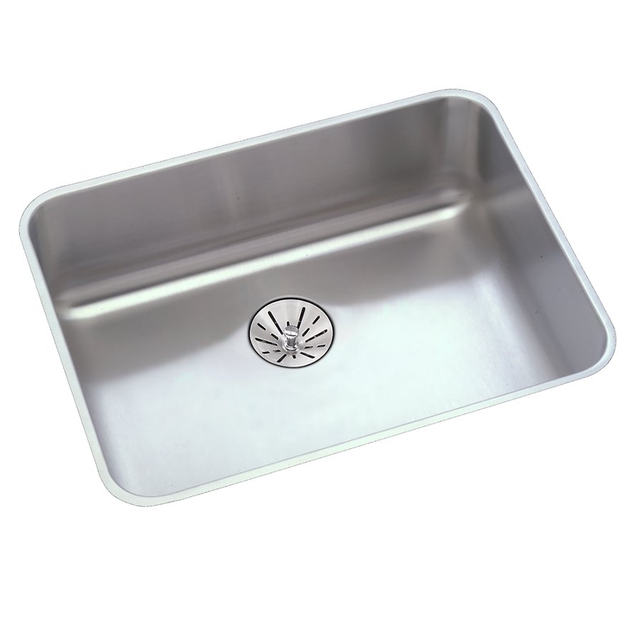 Lustertone® Classic Stainless Steel, 21-1/2" x 18-1/2" x 5-3/8" Single Bowl Undermount ADA Sink w/Perfect Drain®