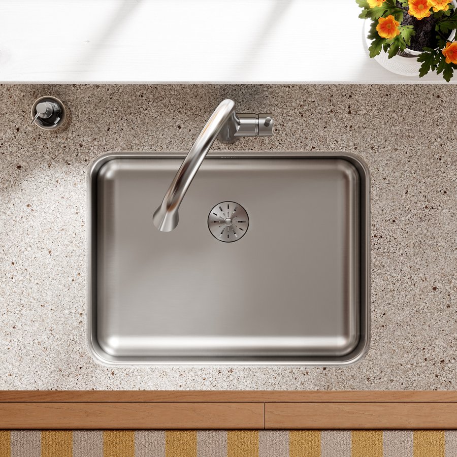 Lustertone® Classic Stainless Steel 23-1/2" x 18-1/4" x 5-3/8" Single Bowl Undermount ADA Sink w/Perfect Drain®
