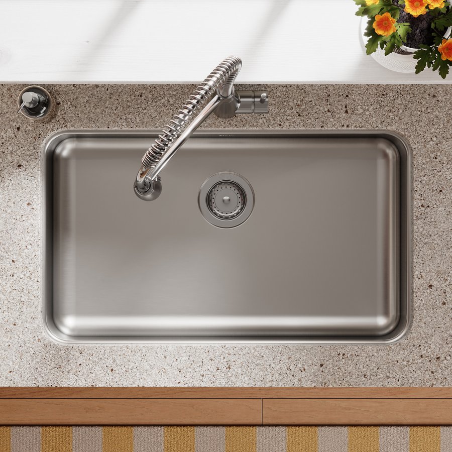 Lustertone® Classic Stainless Steel, 30-1/2" x 18-1/2" x 5-3/8" Single Bowl Undermount ADA Sink
