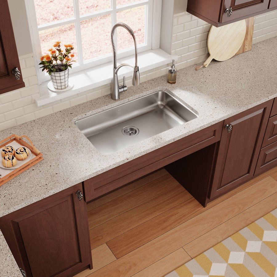 Lustertone® Classic Stainless Steel, 30-1/2" x 18-1/2" x 5-3/8" Single Bowl Undermount ADA Sink