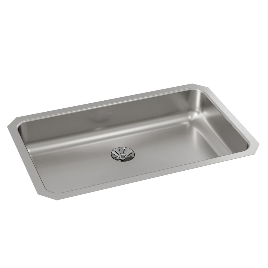 Lustertone® Classic Stainless Steel 30-1/2" x 18-1/2" x 5-3/8" Single Bowl Undermount ADA Sink w/Perfect Drain®