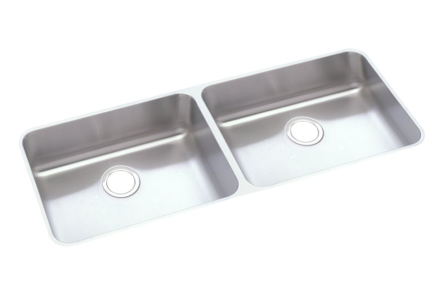 Lustertone® Classic Stainless Steel, 41-3/4" x 18-1/2" x 5-3/8" Equal Double Bowl Undermount ADA Sink