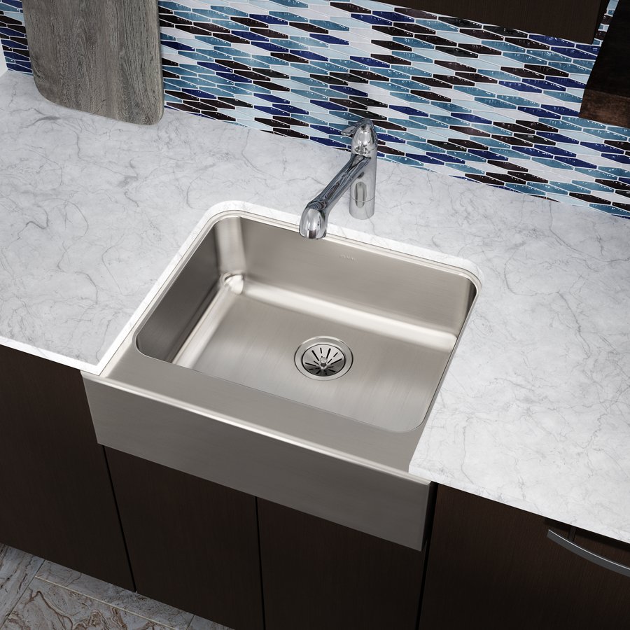 Lustertone® Classic Stainless Steel 25" x 20-1/2" x 7-7/8" 0-Hole Single Bowl Farmhouse Sink