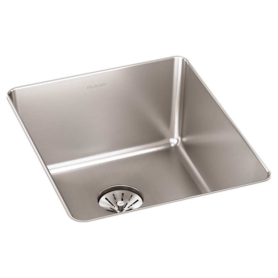 Lustertone Iconix® 16 Gauge Stainless Steel, 16" x 18-1/2" x 8" Single Bowl Undermount Sink with Perfect Drain®