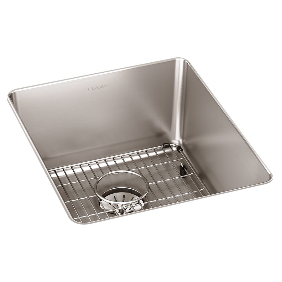 Lustertone Iconix® 16 Gauge Stainless Steel 16" x 18-1/2" x 8" Single Bowl Undermount Sink Kit with Perfect Drain®